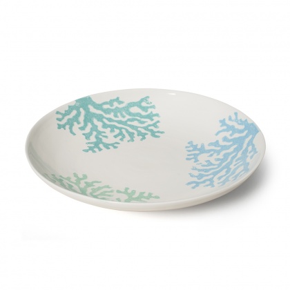 Serving Dish Large Coral Blue: click to enlarge