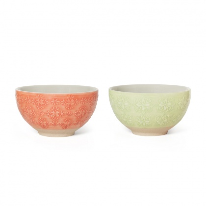 Small Bowl Set/2 Red & Green: click to enlarge