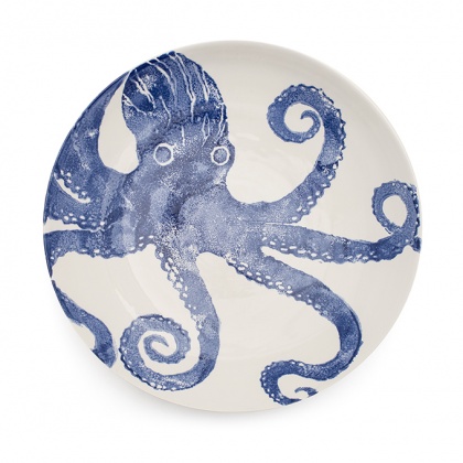 Octopus Serving Bowl Large Blue: click to enlarge