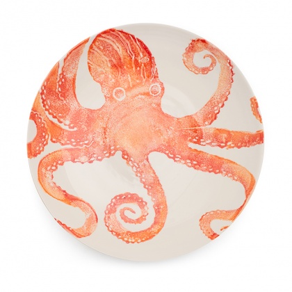 Octopus Serving Bowl Large Orange: click to enlarge