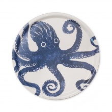 Tray Round Octopus Blue